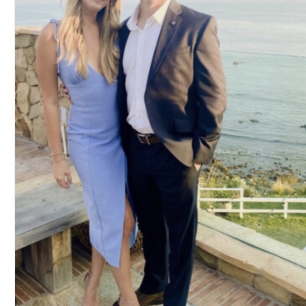 Revolve Camila Coelho Periwinkle Blue Midi Cocktail Dress Small Medium - Picture 3 of 6